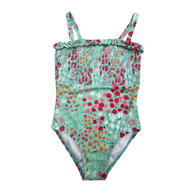 Impressions florales en une seule pièce pour enfants de maillots de bain