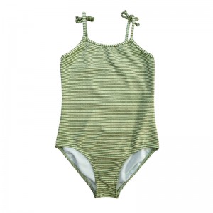Golden Silk Bowknot Enfants en une seule pièce de maillots de bain