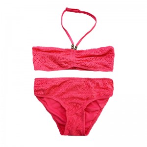 Halterneck dentelle deux pièces de maillot de bain pour enfants