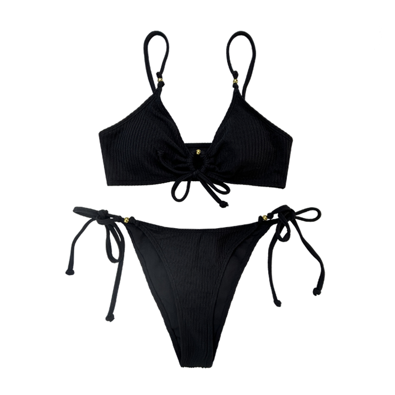 Ring Halterneck à lacets de maillot de bain