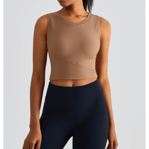 Gilet de yoga à tasse fixe en une seule pièce