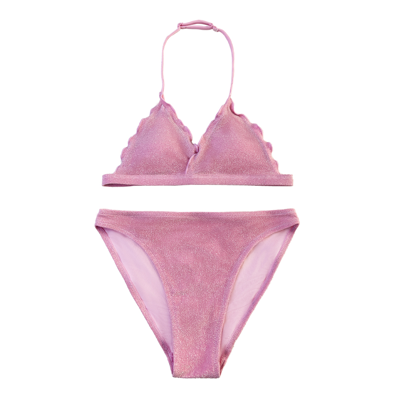 Coup de cou à bride aux enfants Coupe de triangle de maillot de bain deux pièces mignonne